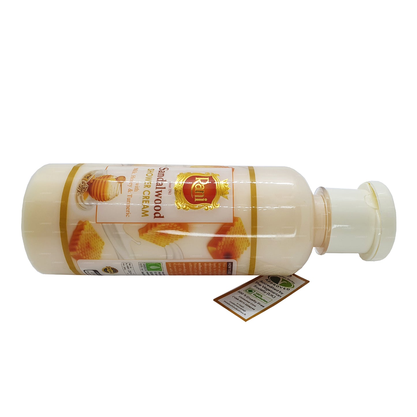 Crème de douche Swadeshi Rani au bois de santal avec lait, miel et curcuma (250 ml)