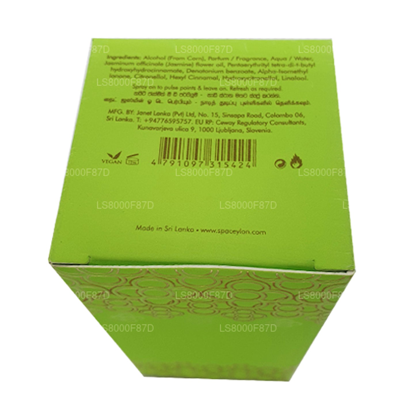 Eau de parfum Spa Ceylon Night Jasmine avec huiles essentielles mélangées (50 ml)