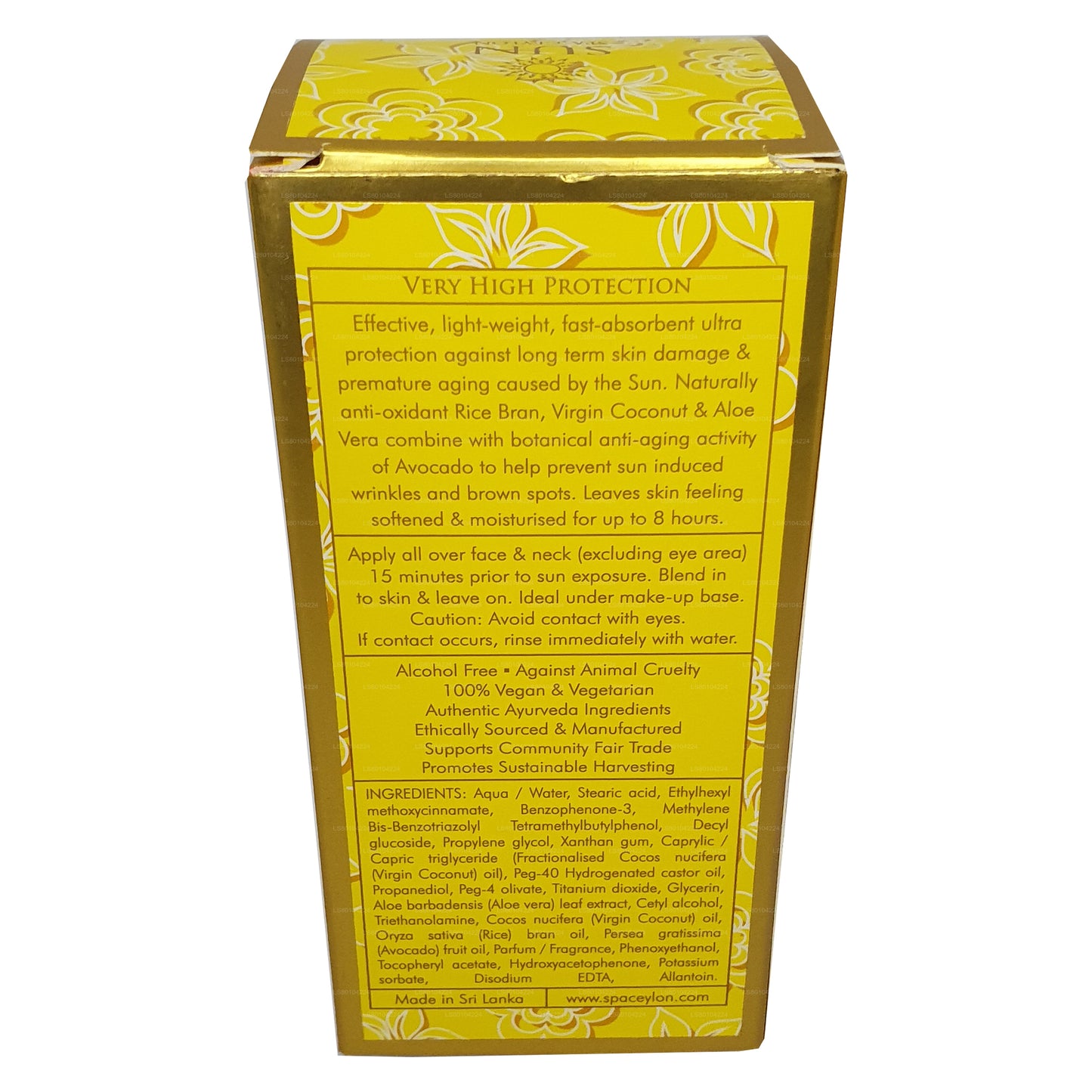 Spa Ceylon SUN Moisture Care Crème anti-âge pour le visage UVA + UVB « SPF 50+ » (30 ml)