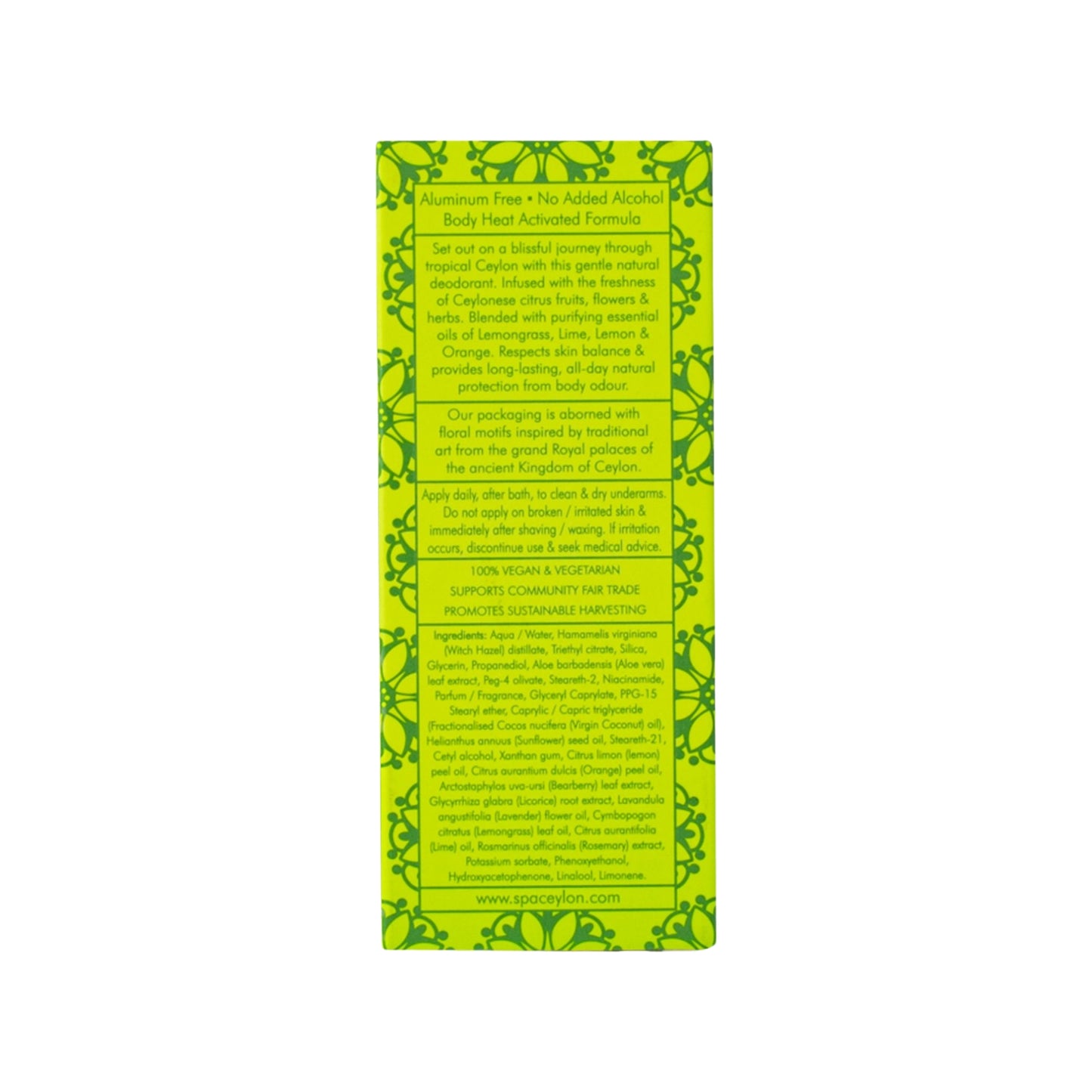 Déodorant rafraîchissant Spa Ceylon Lemongrass Citron (50 ml)