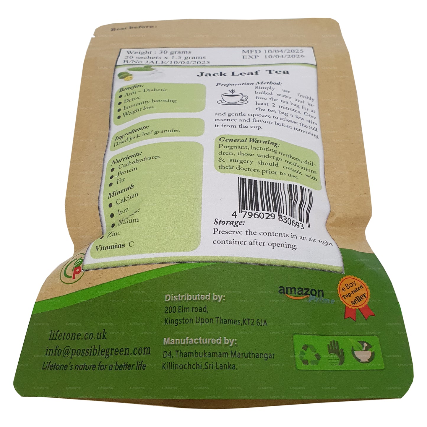 Thé aux feuilles de jacquier Lifetone (40 g)