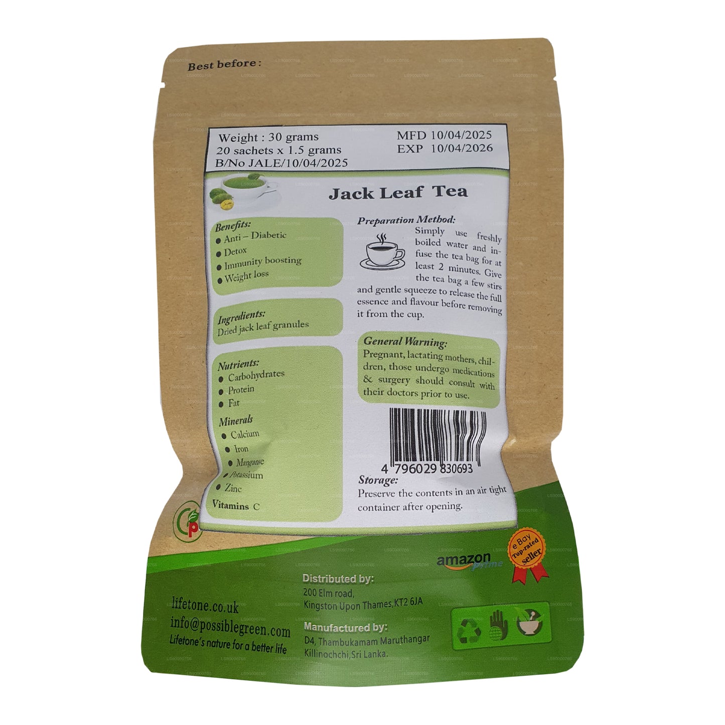 Thé aux feuilles de jacquier Lifetone (40 g)