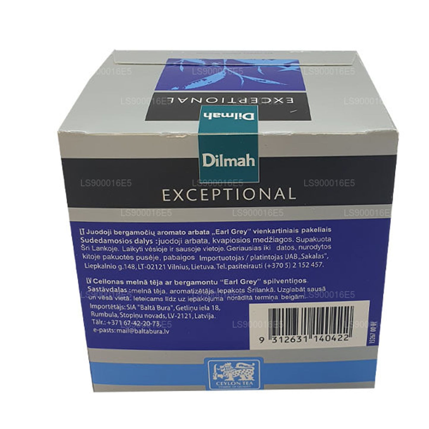 Thé Dilmah Exceptional Elegant Earl Grey Real Leaf (40 g) 20 sachets de thé