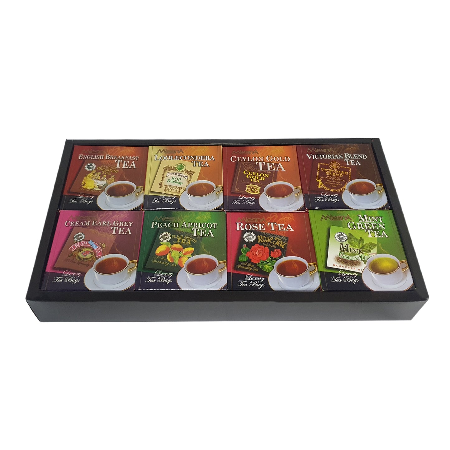 Sachets de thé en aluminium de luxe assortis à 8 saveurs Melesna Sensations (160 g)