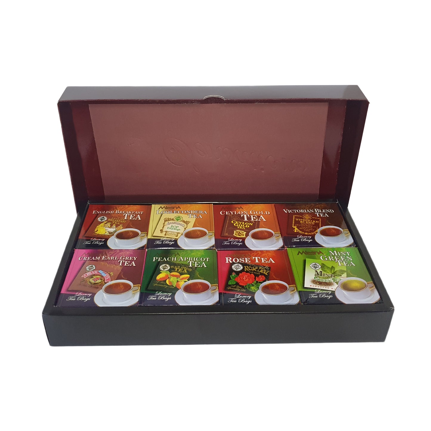 Sachets de thé en aluminium de luxe assortis à 8 saveurs Melesna Sensations (160 g)