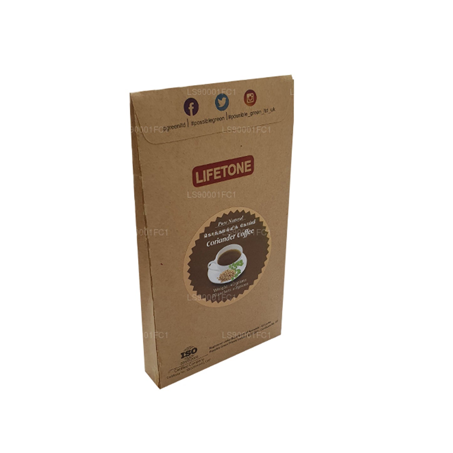 Café aux graines de coriandre Lifetone (40 g) - 20 sachets