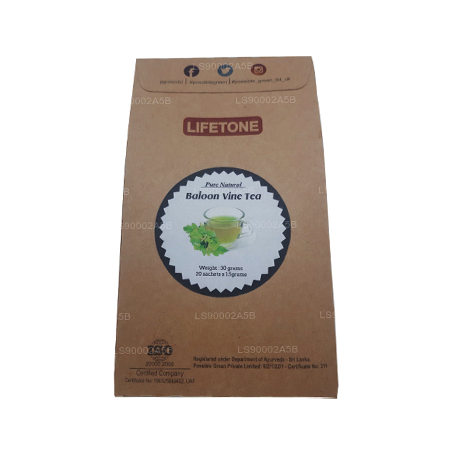 Lifetone Balloon Vine Tea (30 g) 20 sachets de thé