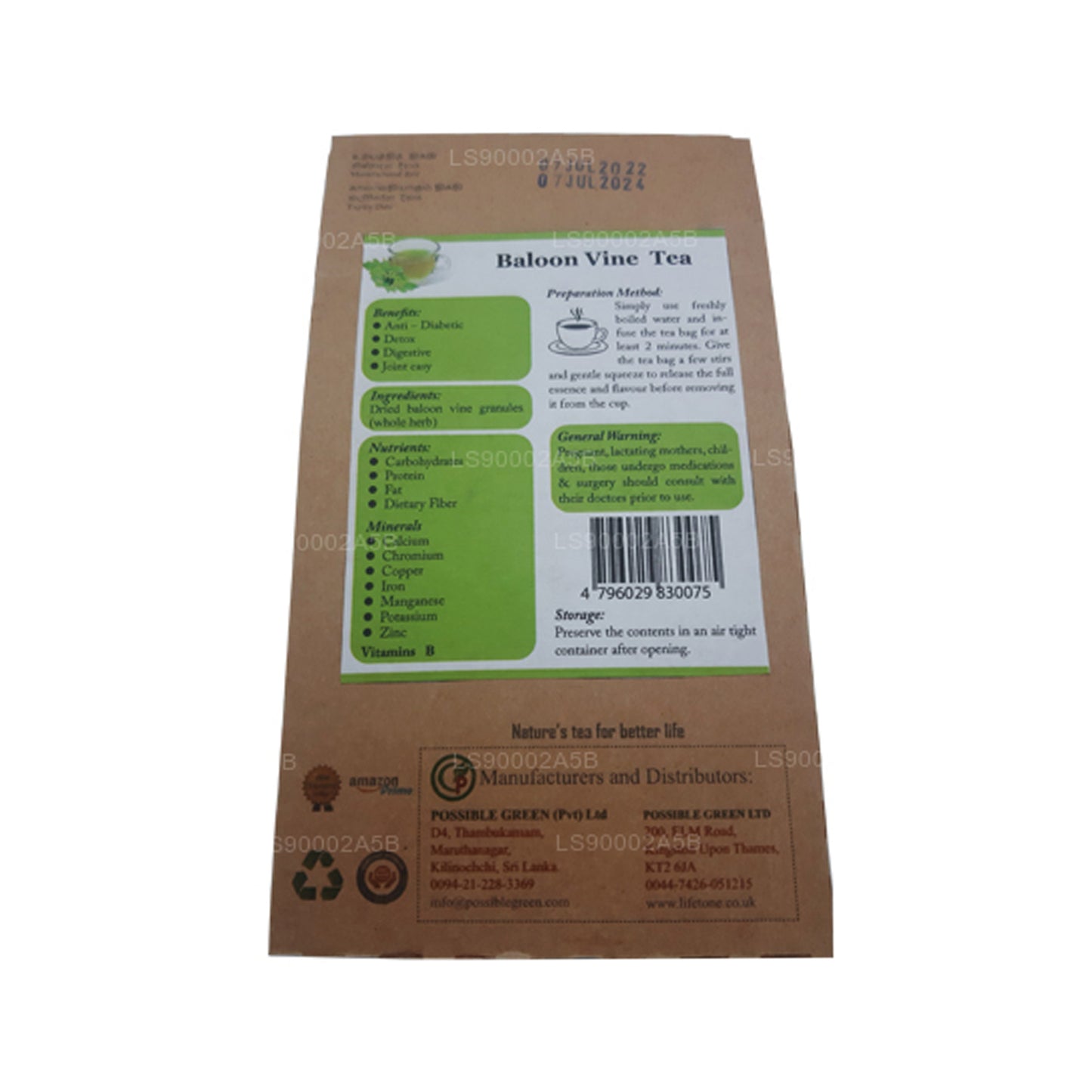 Lifetone Balloon Vine Tea (30 g) 20 sachets de thé