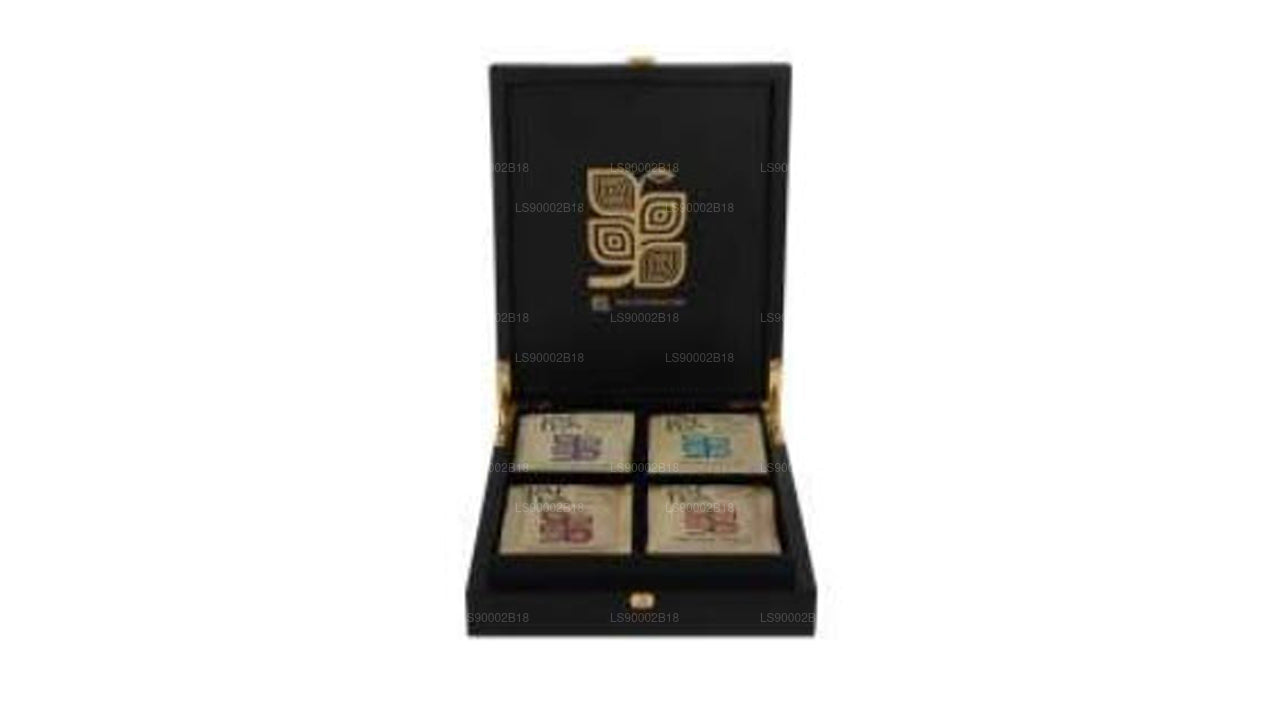 Présentoir en bois à 4 compartiments à couvercle fermé Jaf Tea