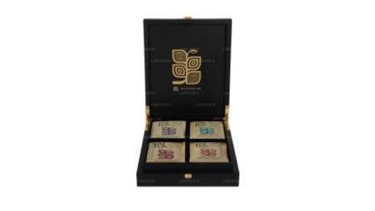 Présentoir en bois à 4 compartiments à couvercle fermé Jaf Tea