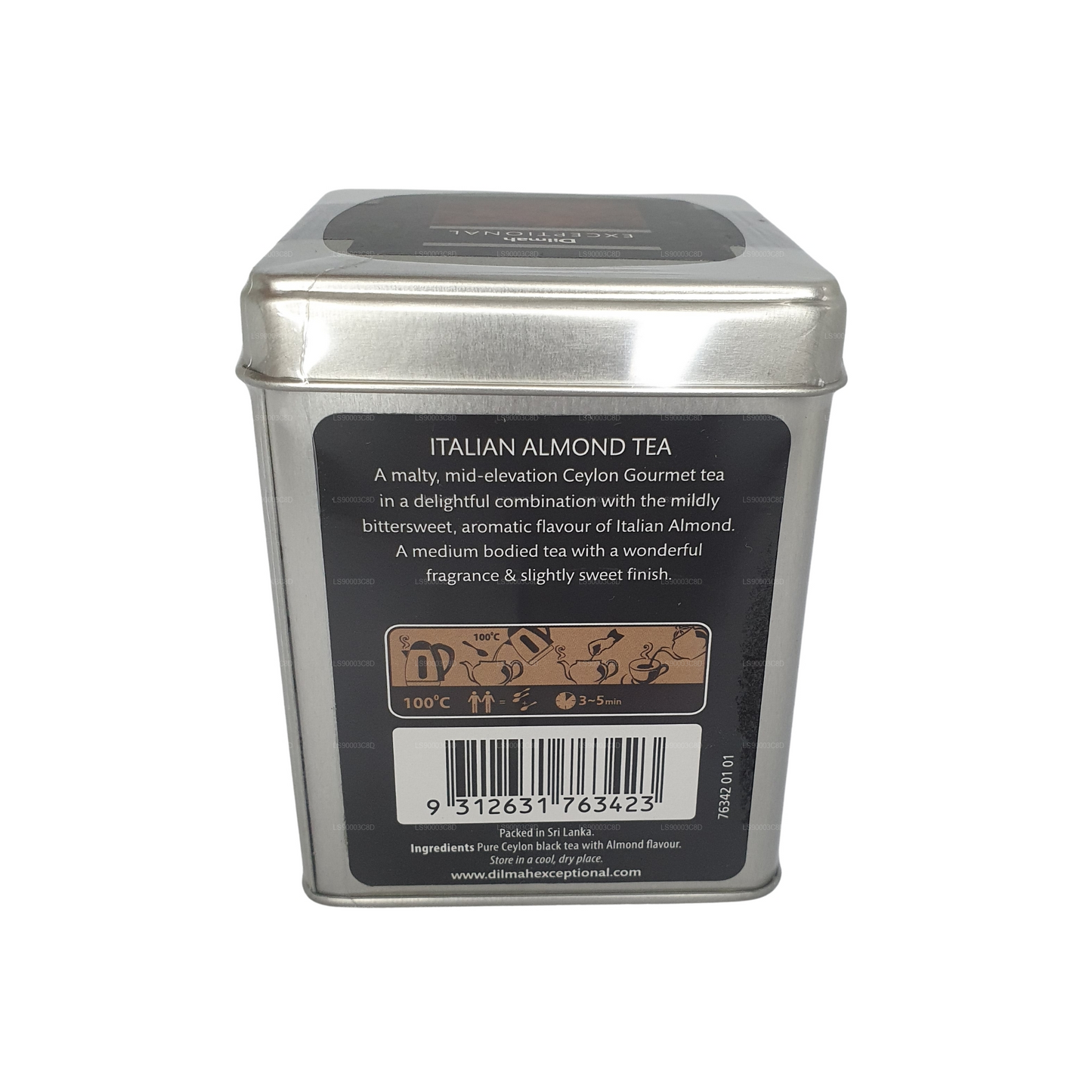 Thé aux amandes italien d'exception Dilmah (100 g) Boîte en fer-blanc