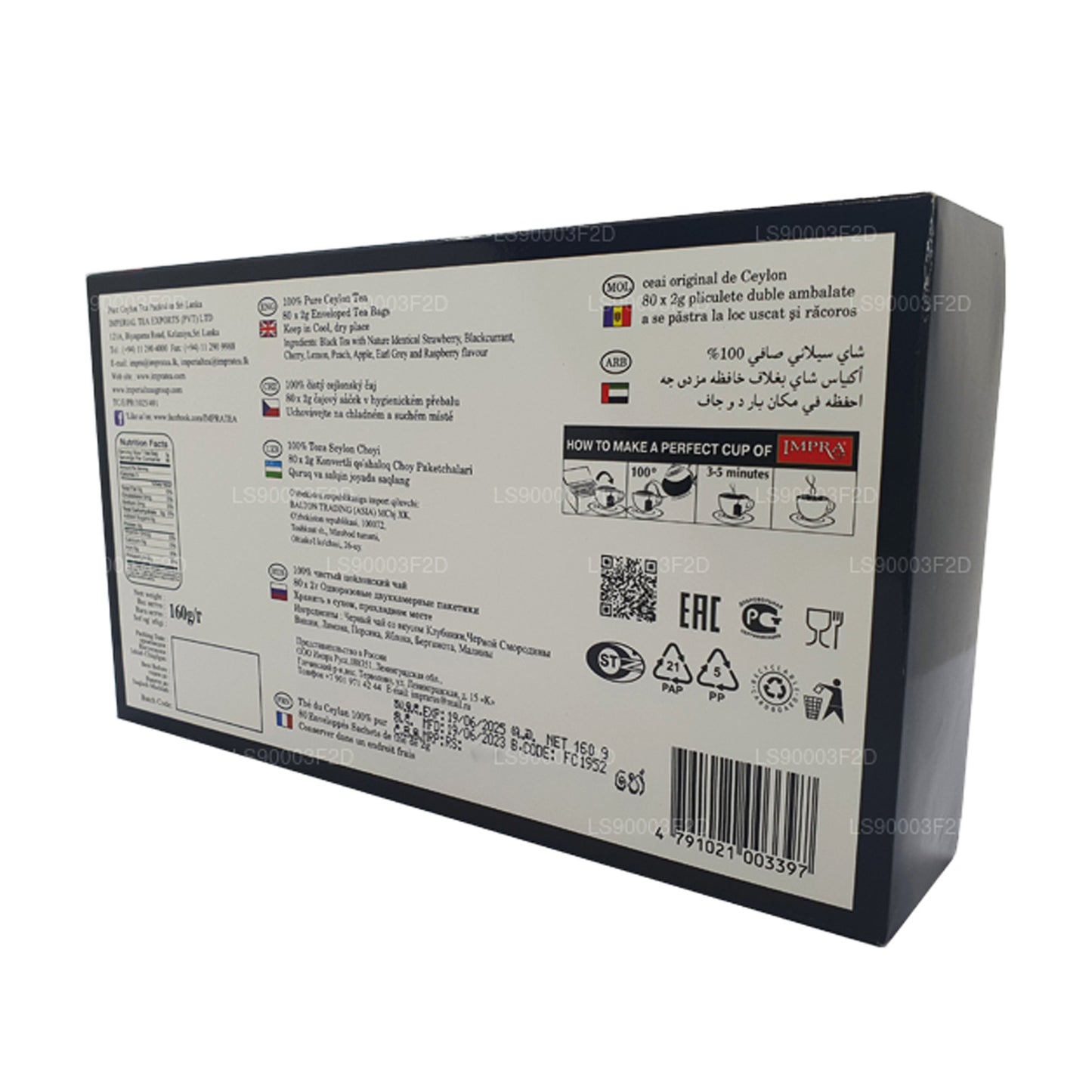 Collection de thé noir Impra 8 Flavours (160g)