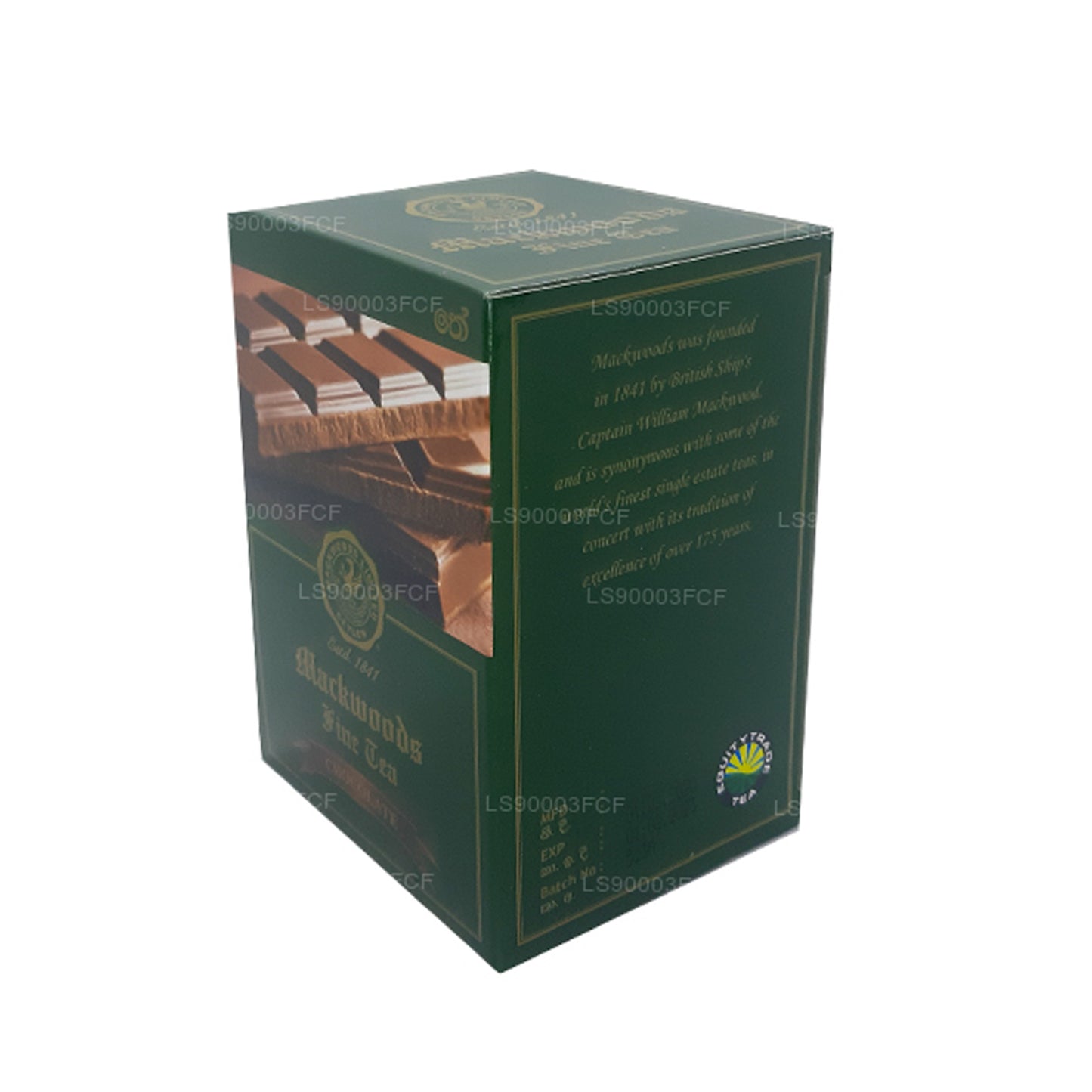 Thé noir de Ceylan aromatisé au chocolat Mackwoods Single Estate (50 g) 25 sachets de thé