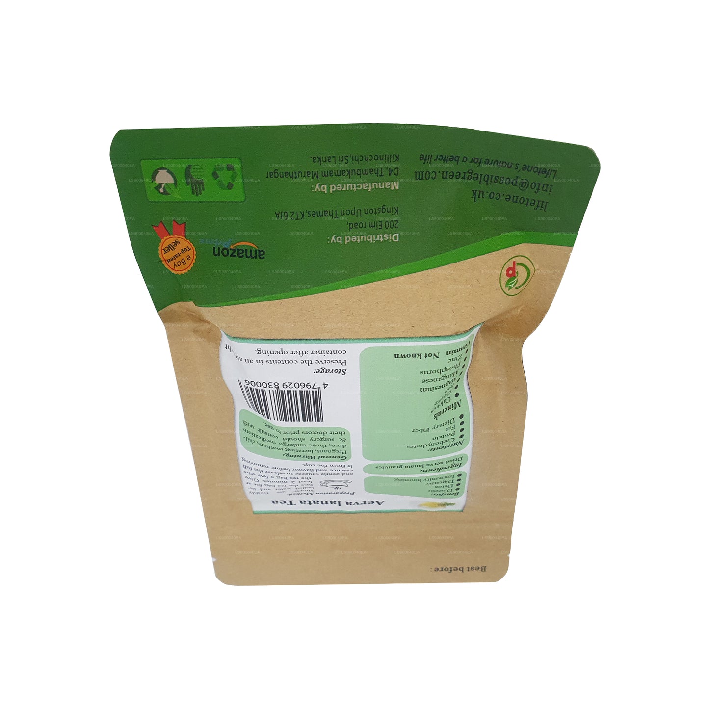 Lifetone (Polpala, Mountain Knotgrass) Aerva Lanata (30 g) 20 sachets de thé