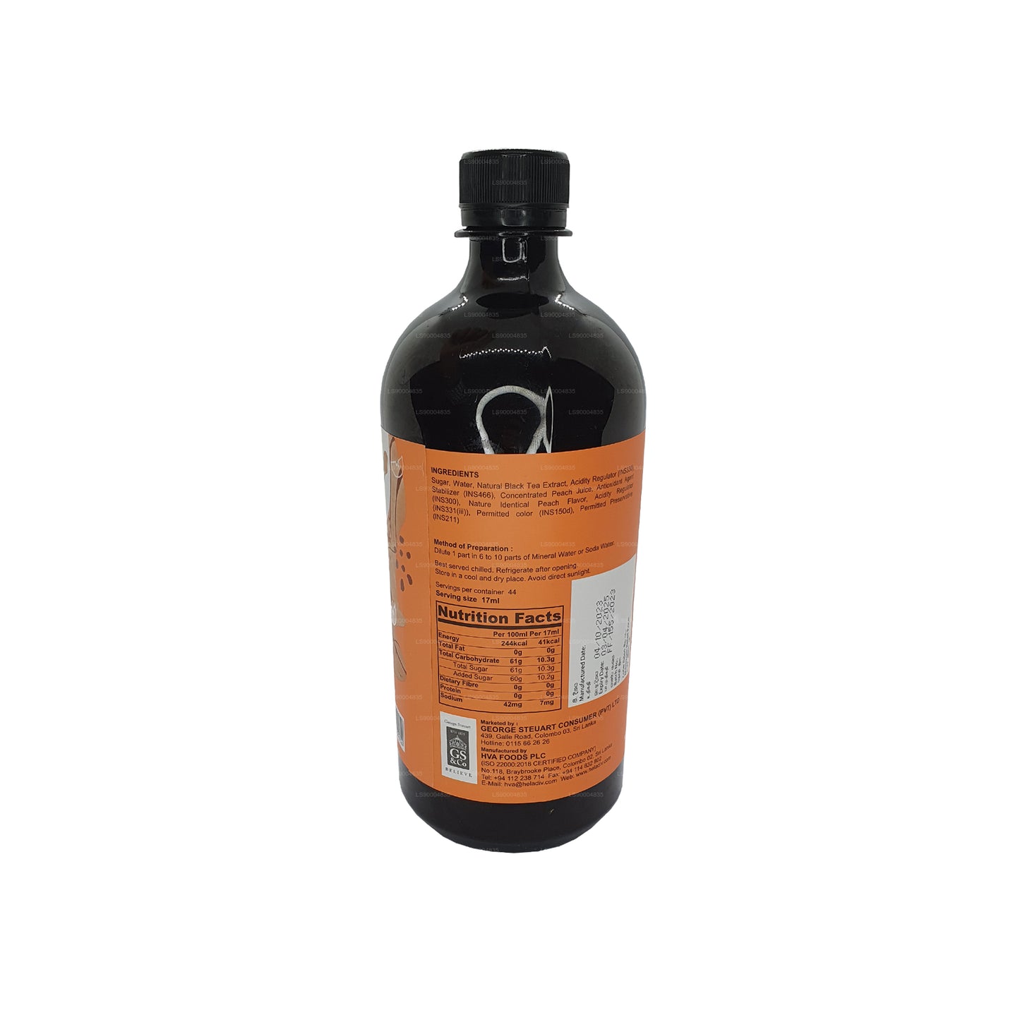 Concentré de thé glacé à la pêche Heladiv Cordial (750 ml)