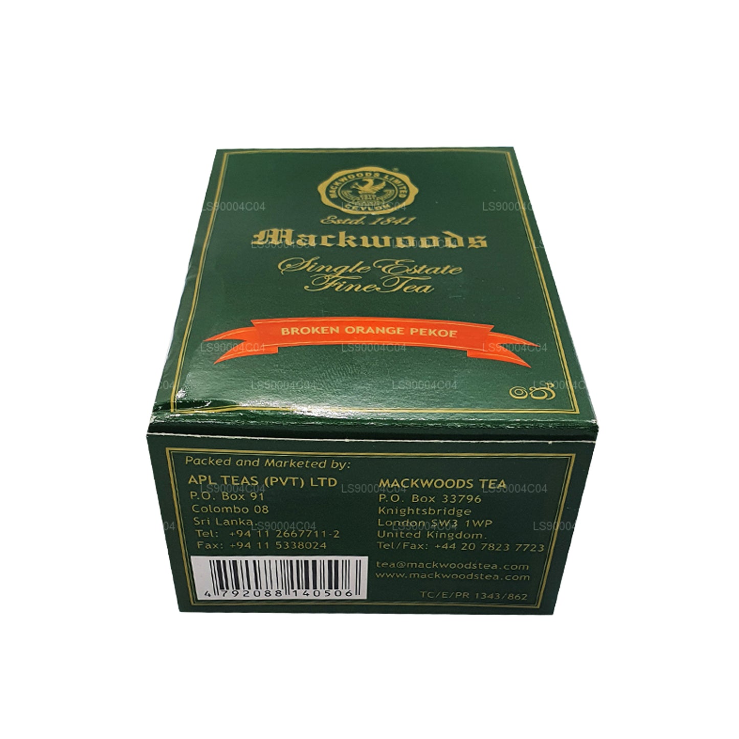 Thé de Ceylan pur Mackwoods Single Estate (BOP) Broken Orange Pekoe (200 g)
