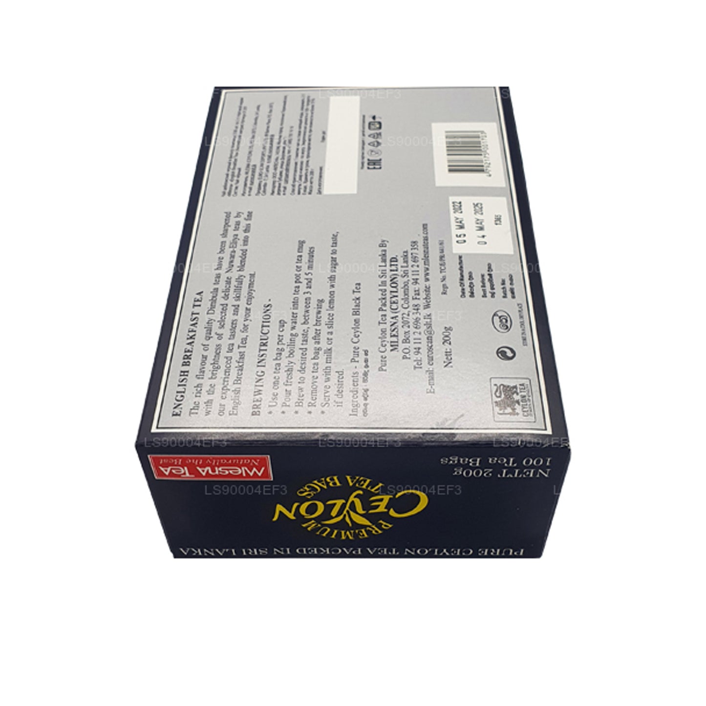 Thé anglais pour petit-déjeuner Mlesna (200 g) 100 sachets de thé