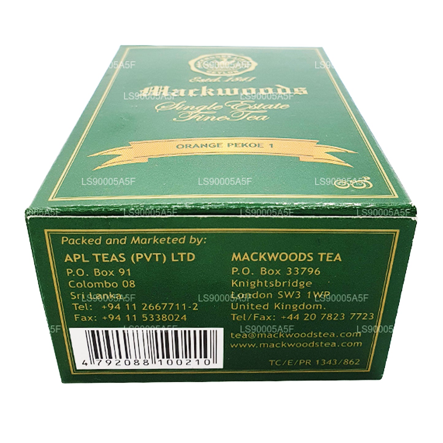 Thé PEKOE 1 à l'orange Mackwoods (100 g)