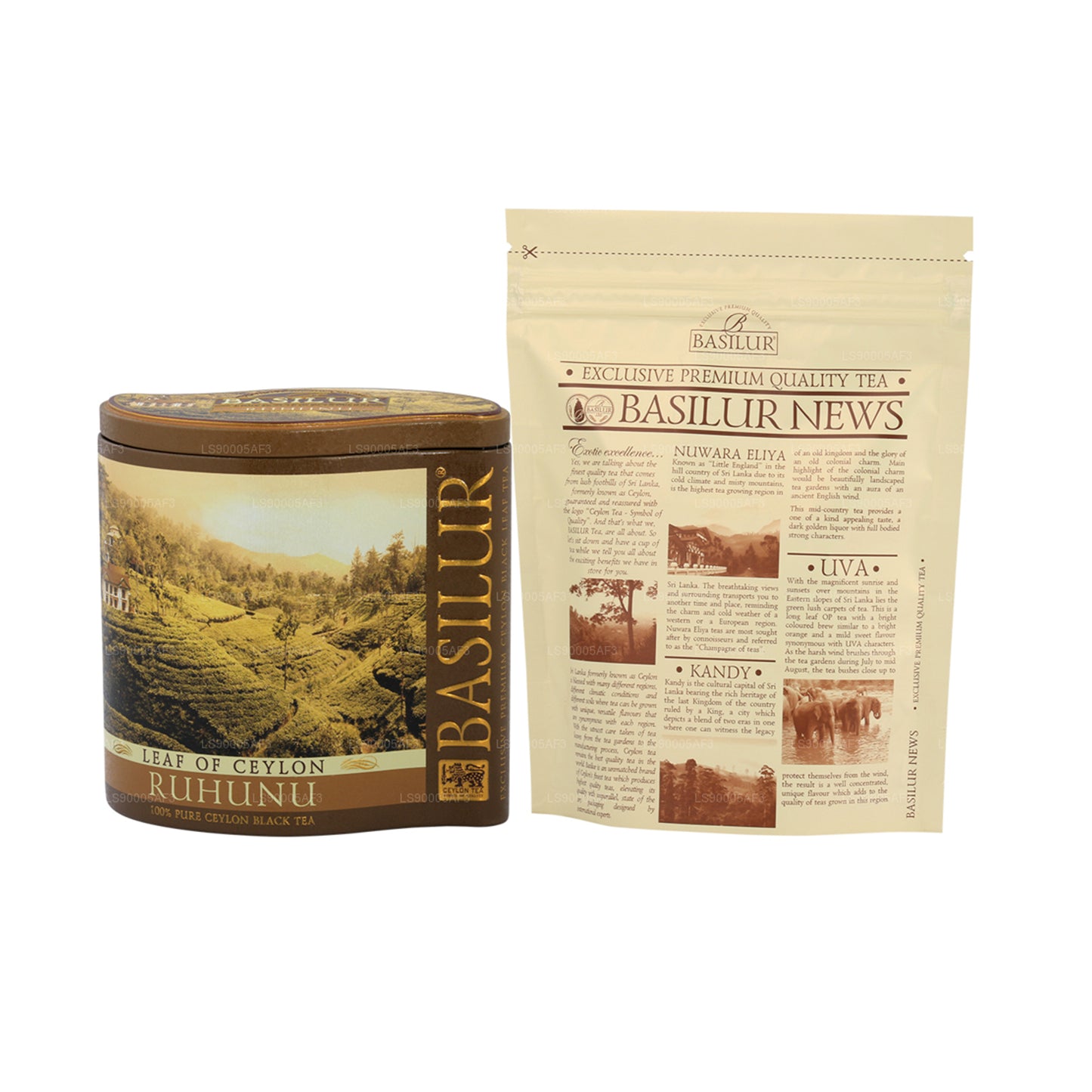 Boîte « Ruhunu » en forme de feuille de basilic de Ceylan (100 g)