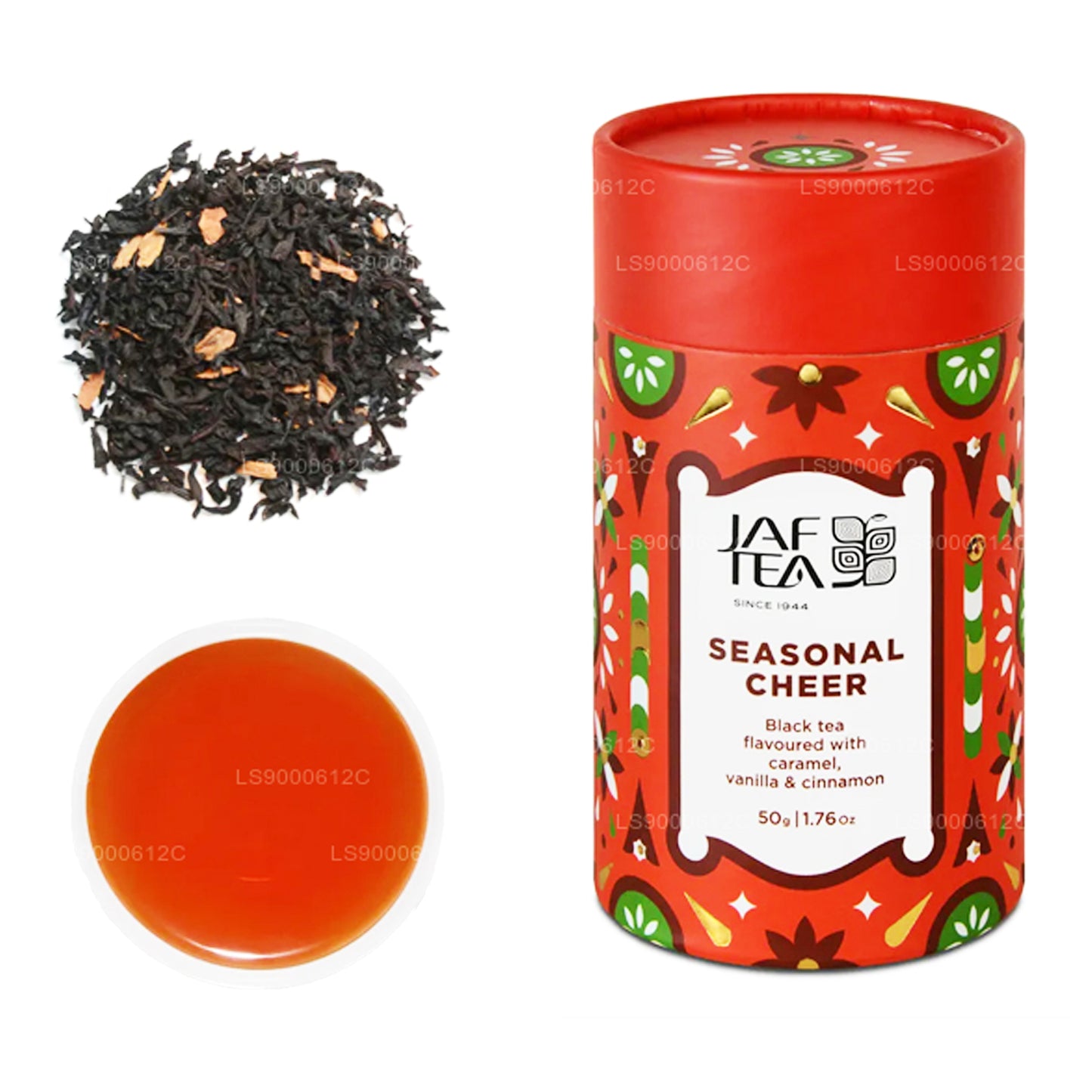 Jaf Tea Seasonal Cheer - Thé noir parfumé au caramel, à la vanille et à la cannelle (50g)