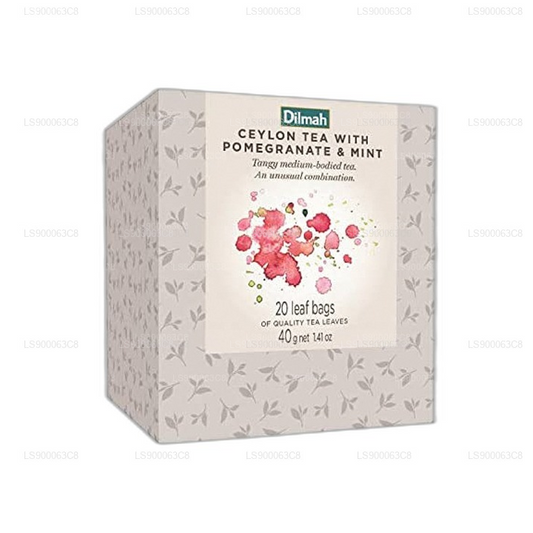 Recharge de sachets de thé Dilmah Vivid à la grenade et à la menthe (40 g), boîte