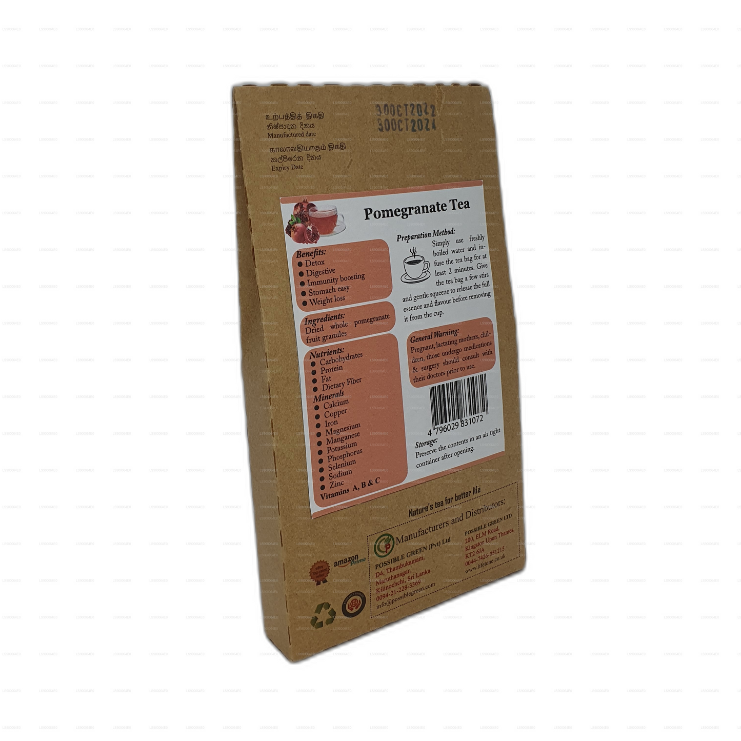 Thé à la grenade Lifetone (30 g)