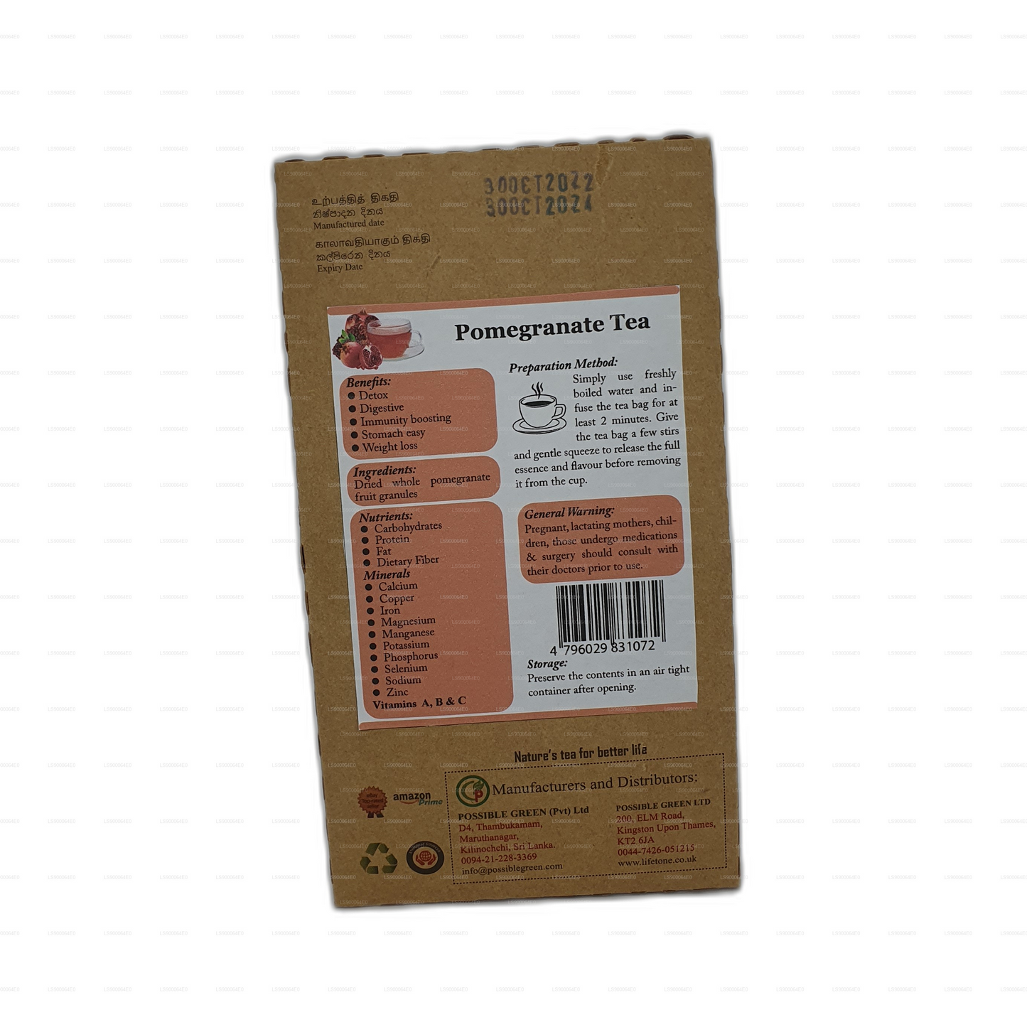 Thé à la grenade Lifetone (30 g)