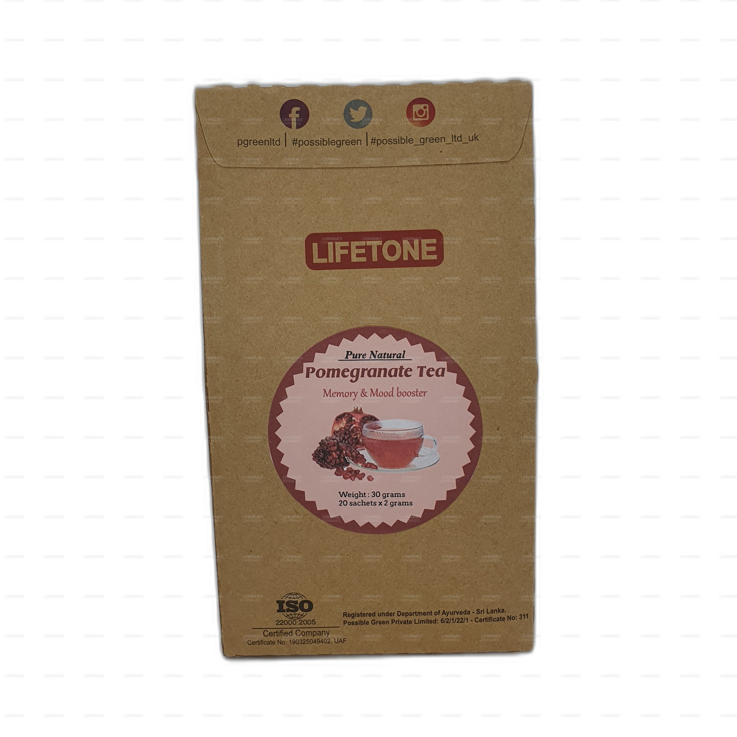 Thé à la grenade Lifetone (30 g)
