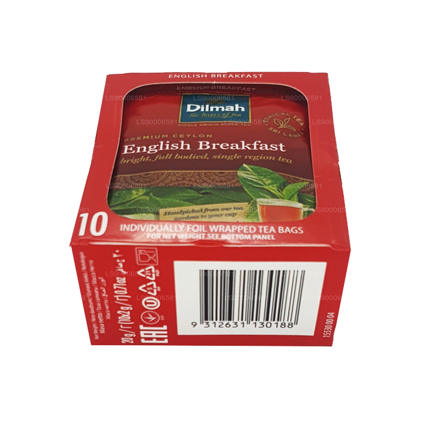 Thé Dilmah English Breakfast (20 g) 10 sachets de thé emballés individuellement