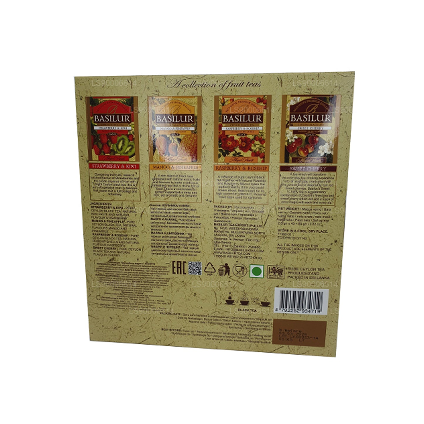 Sachet de thé Basilur Magic Fruits « Fruits magiques assortis - 40 enveloppes » (80 g)