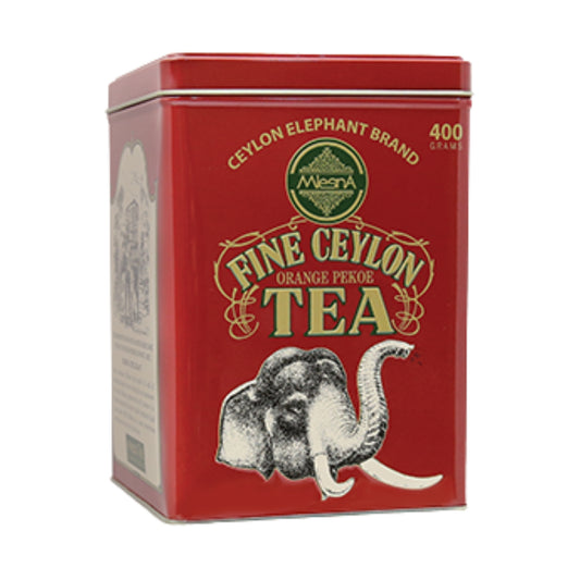 Thé Mlesna Fine Ceylon (O.P.) en boîte métallique « Éléphant » (400 g)