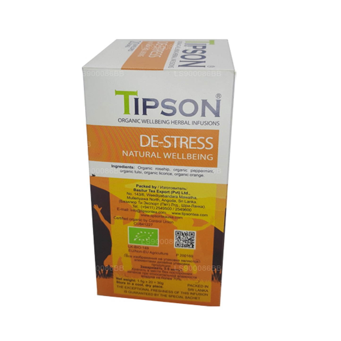 Tipson De-Stress Natural Wellbeing (30 g) 20 sachets de thé enveloppés