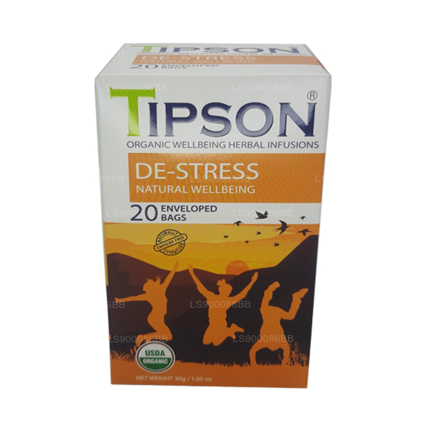 Tipson De-Stress Natural Wellbeing (30 g) 20 sachets de thé enveloppés