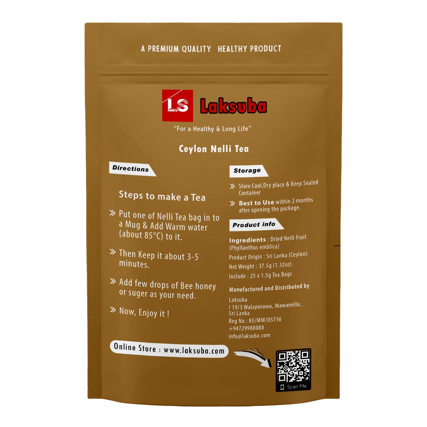 Thé Laksuba Ceylon Nelli (37,5 g) 25 sachets