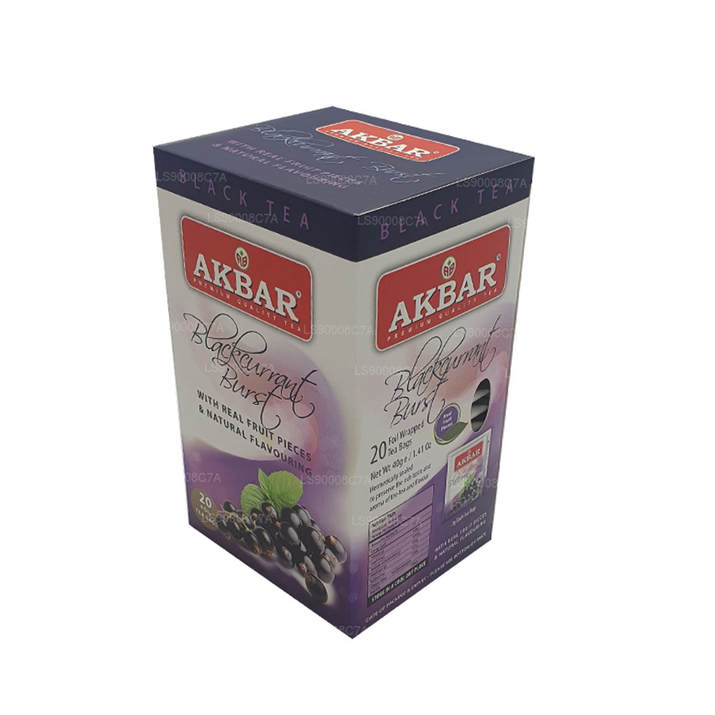 Akbar Blackcurrant Burst (40 g) 20 sachets de thé en aluminium