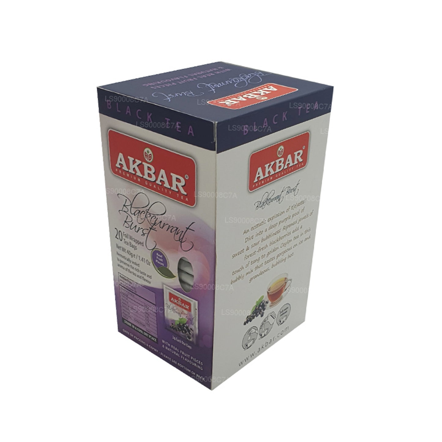 Akbar Blackcurrant Burst (40 g) 20 sachets de thé en aluminium
