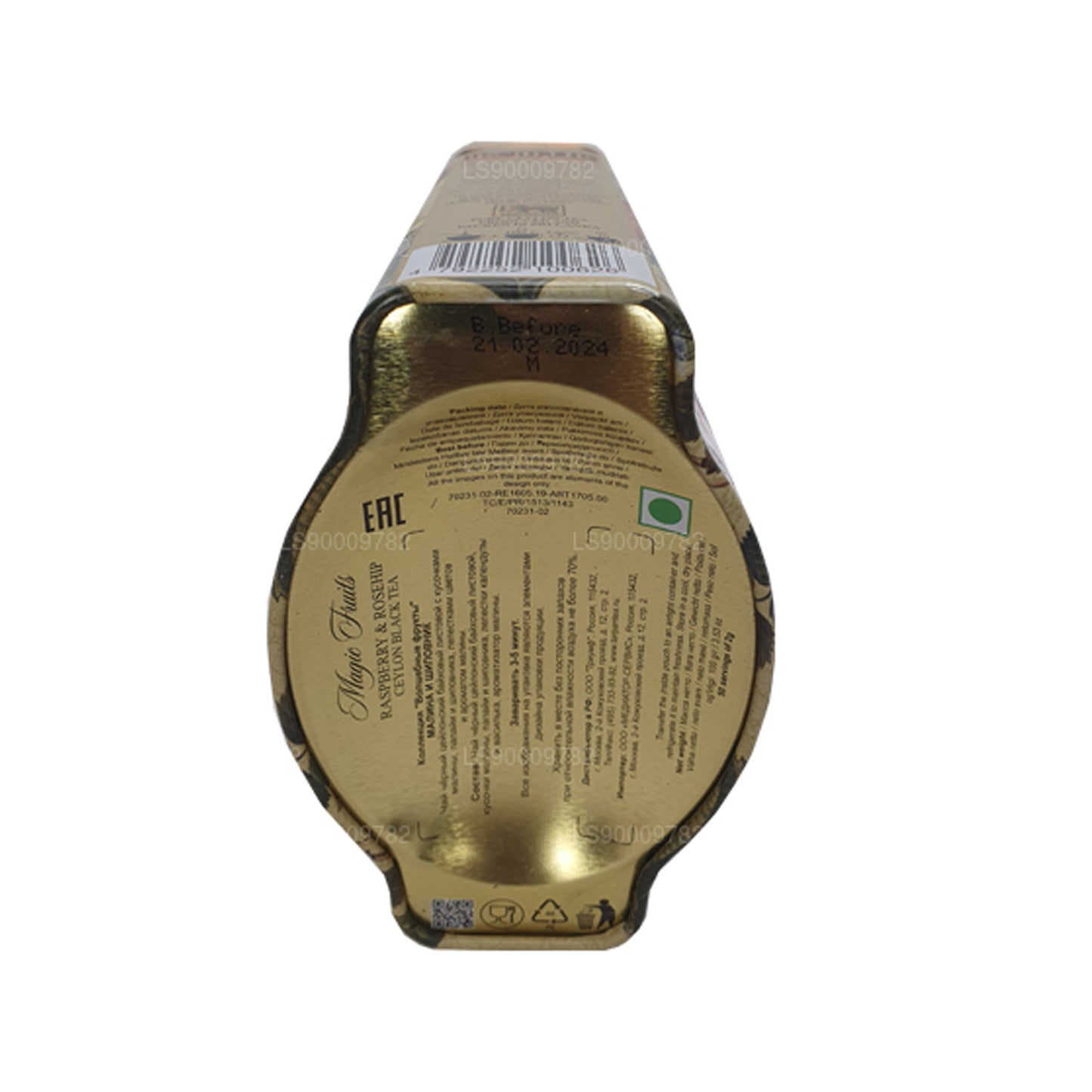 Boîte en étain Basilur Magic Fruits à la framboise et à la rose musquée (100 g)