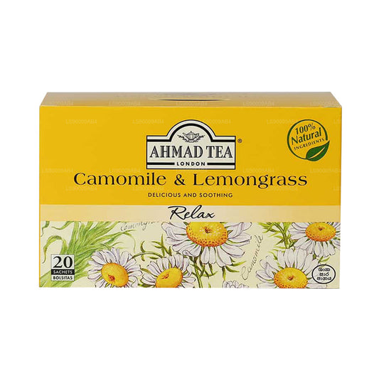 Ahmad Tea Chamomile And Lemongrass Tea (30g) Bags 20 Tea Bags