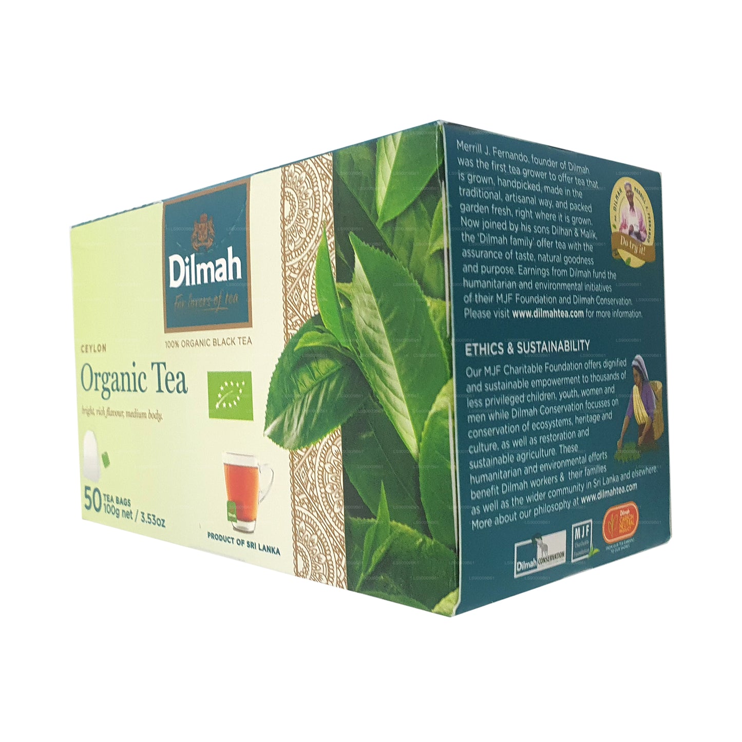 Thé biologique Dilmah (100g) 50 sachets de thé