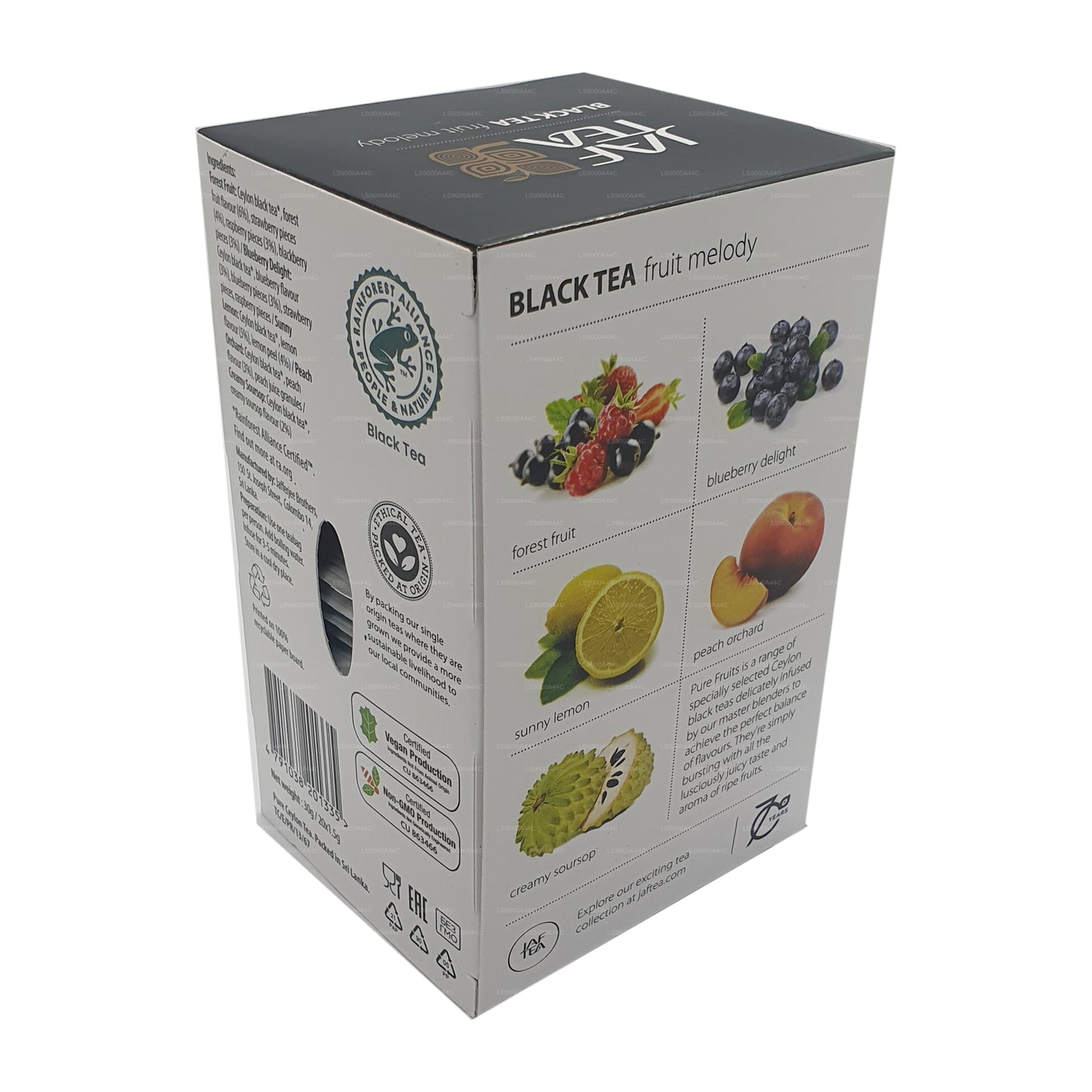 Jaf Tea Pure Fruits Collection Black Thé Fruit Melody (30 g) 20 sachets de thé