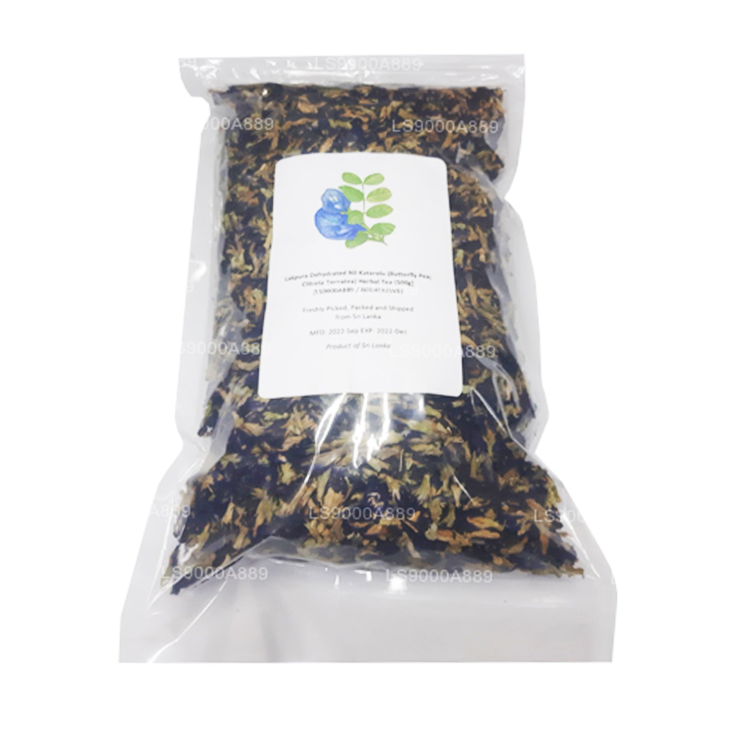 Tisane déshydratée Lakpura Nil Katarolu (pois papillon ; Clitoria Ternatea) (40 g)