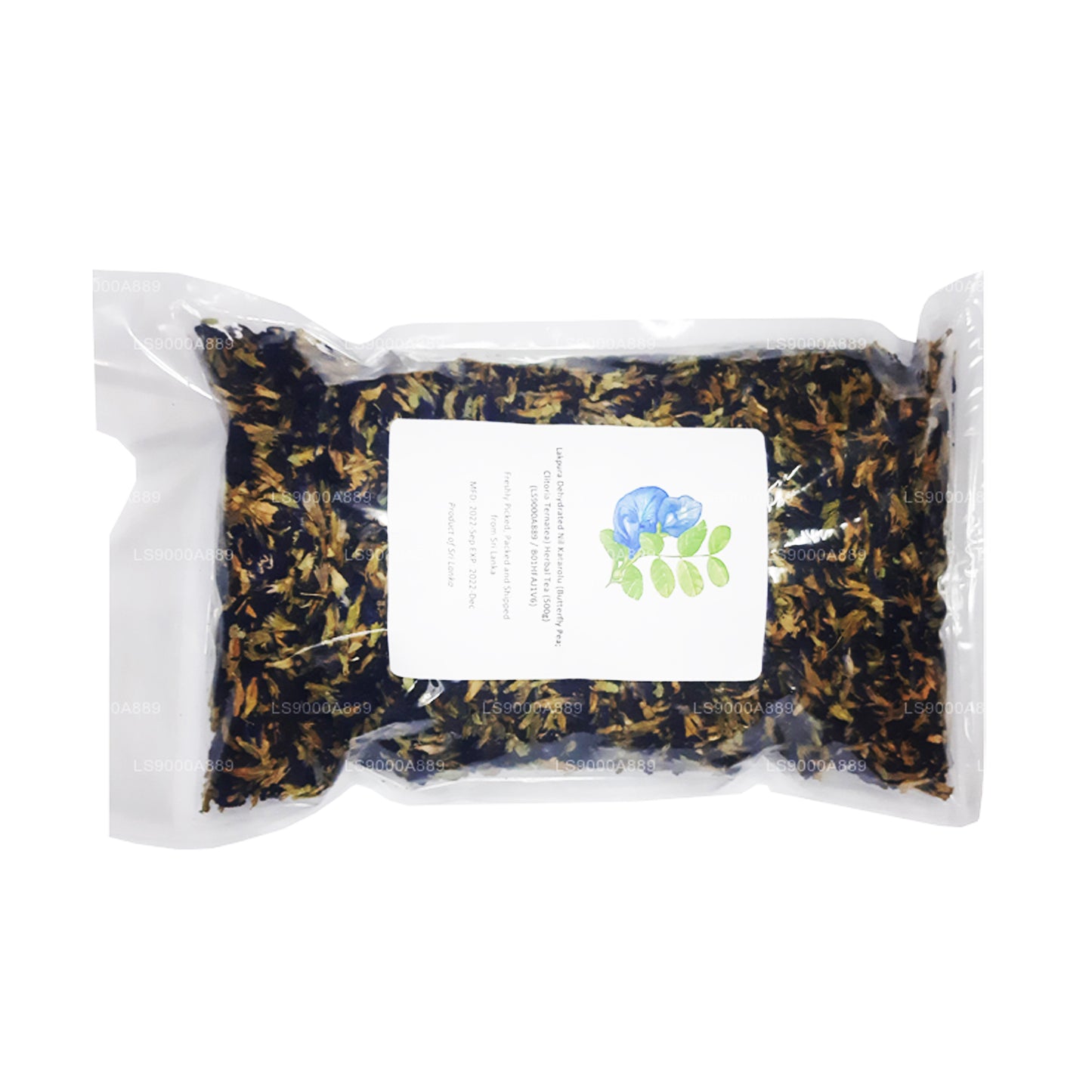 Tisane déshydratée Lakpura Nil Katarolu (pois papillon ; Clitoria Ternatea) (40 g)