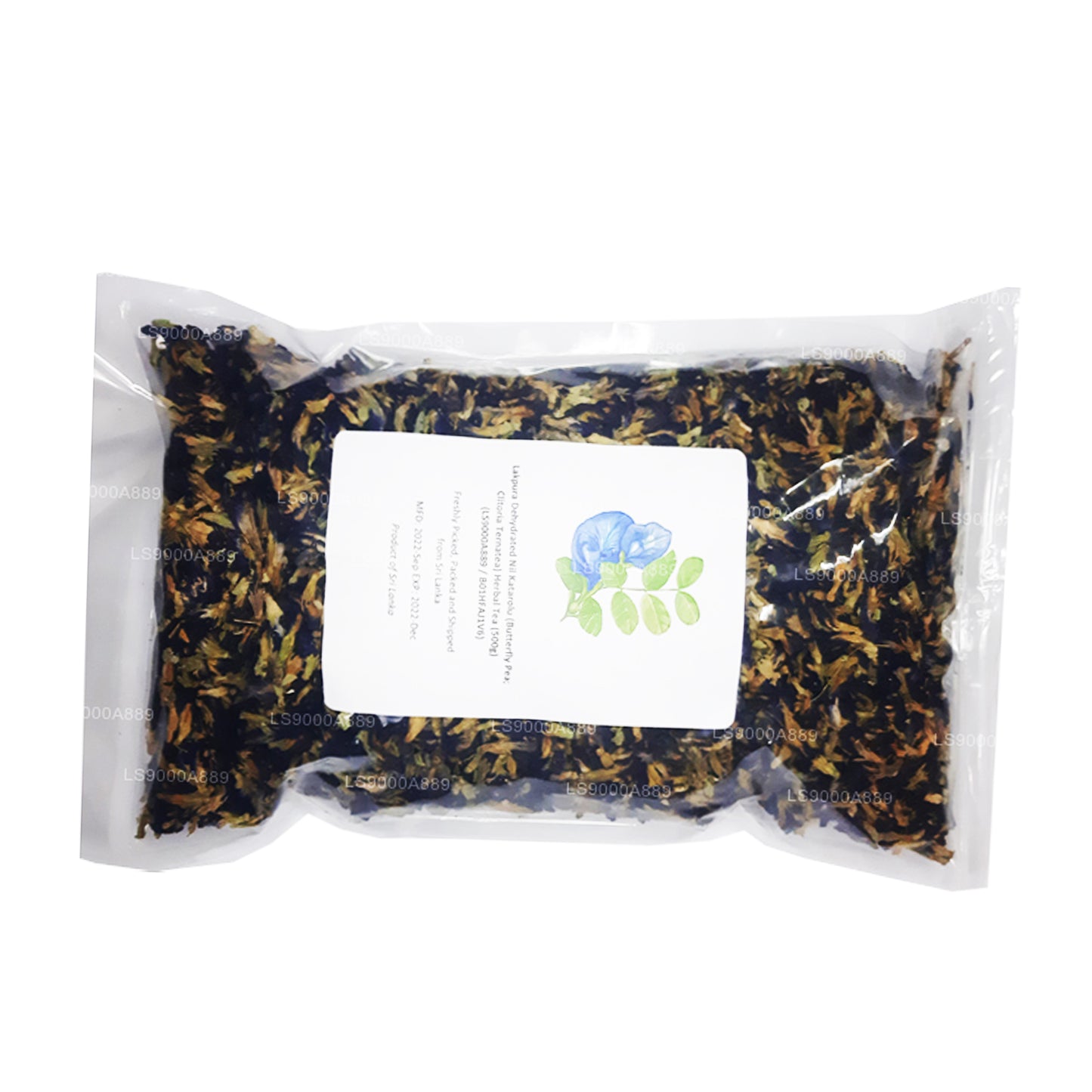 Tisane déshydratée Lakpura Nil Katarolu (pois papillon ; Clitoria Ternatea) (40 g)