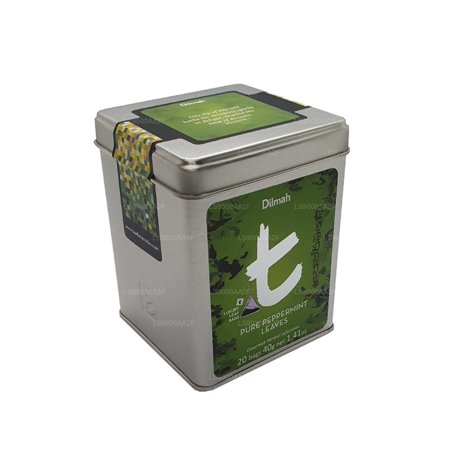 Boîte à feuilles de menthe poivrée pure Dilmah (34 g)