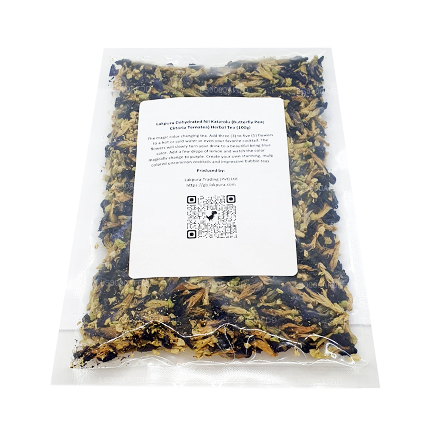 Tisane déshydratée Lakpura Nil Katarolu (pois papillon ; Clitoria Ternatea) (40 g)