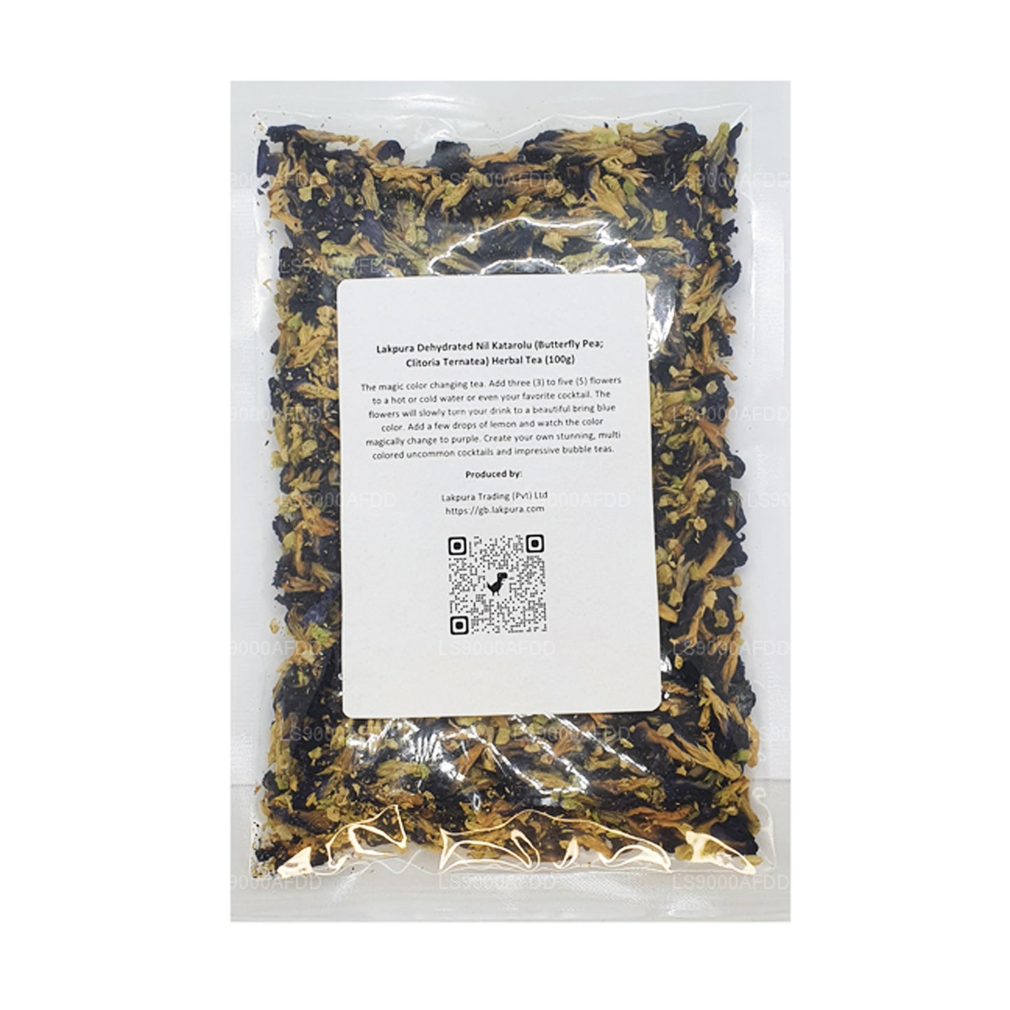 Tisane déshydratée Lakpura Nil Katarolu (pois papillon ; Clitoria Ternatea) (40 g)