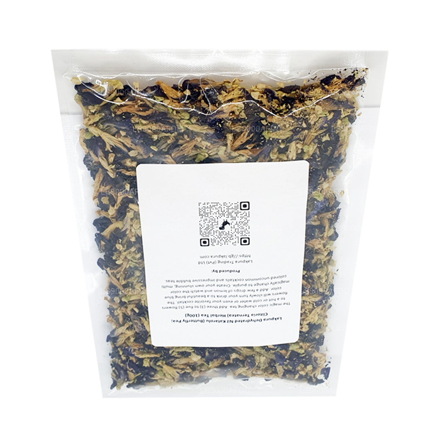 Tisane déshydratée Lakpura Nil Katarolu (pois papillon ; Clitoria Ternatea) (40 g)