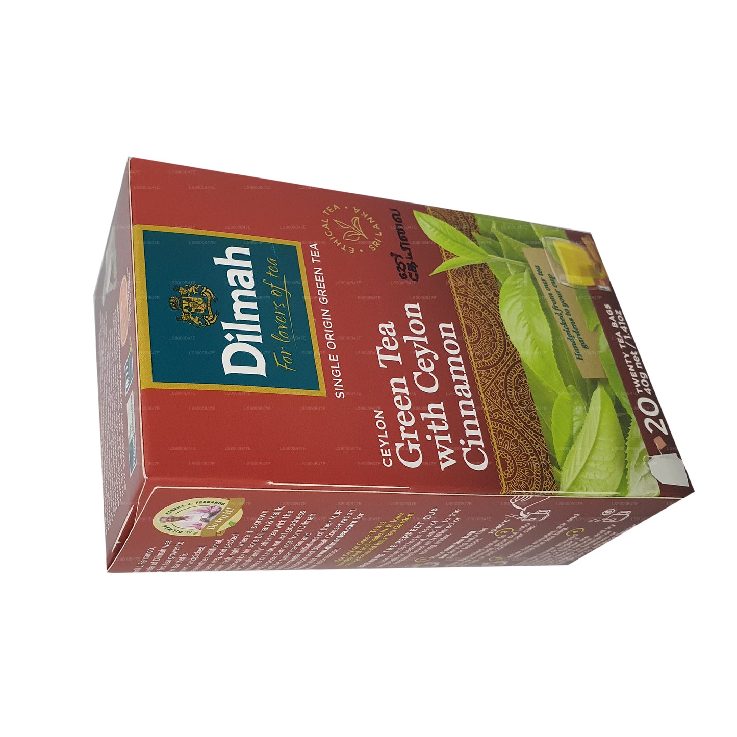 Thé vert de Ceylan Dilmah à la cannelle de Ceylan (40g) 20 sachets de thé