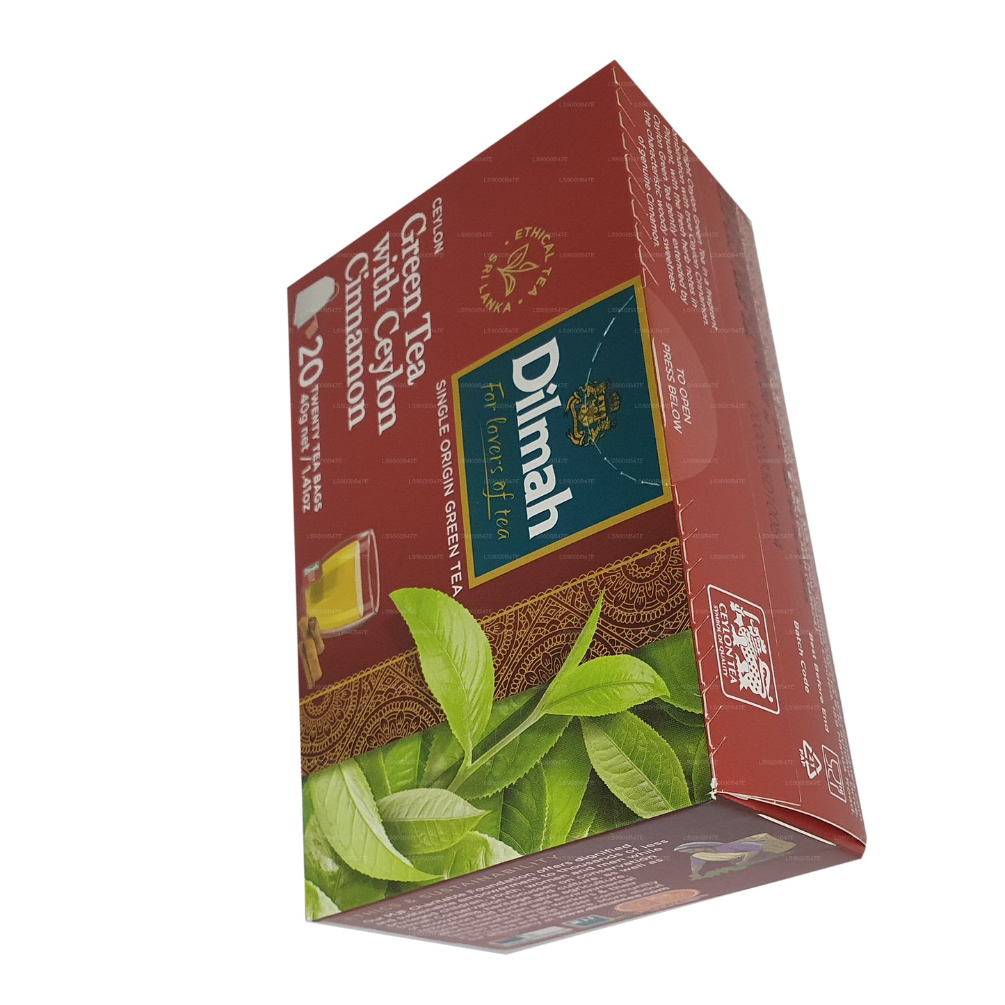 Thé vert de Ceylan Dilmah à la cannelle de Ceylan (40g) 20 sachets de thé