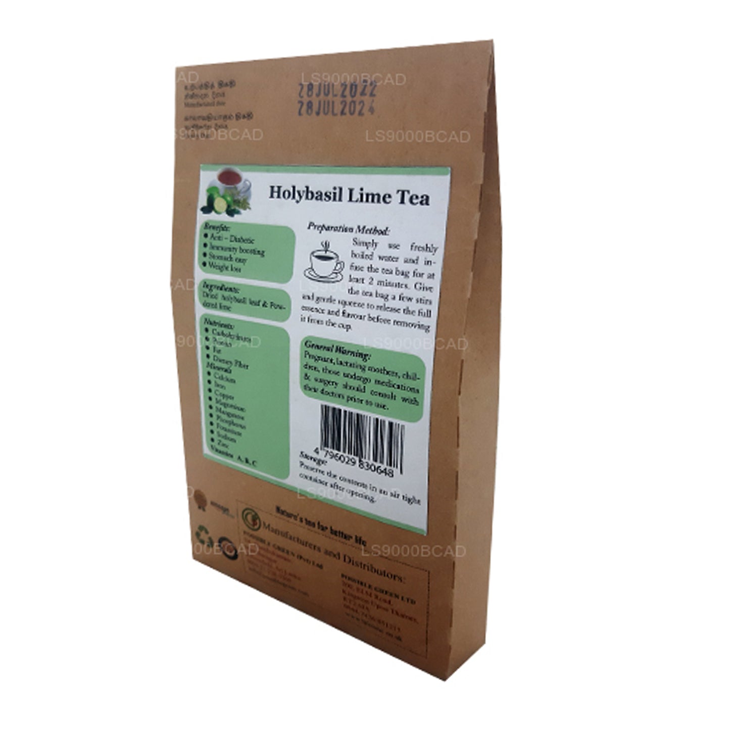 Thé Lifetone Holy Basilic Lime (40g)
